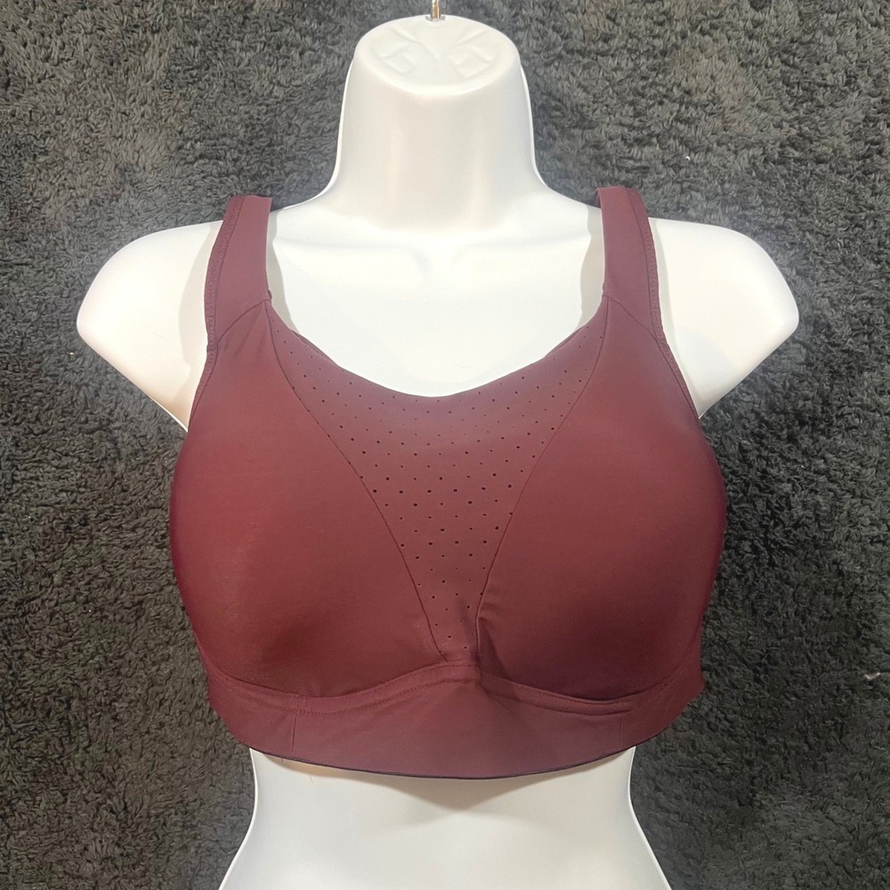 Lululemon Enlite Sports Bra Women 34E Burgundy High Impact Running Yoga Gym